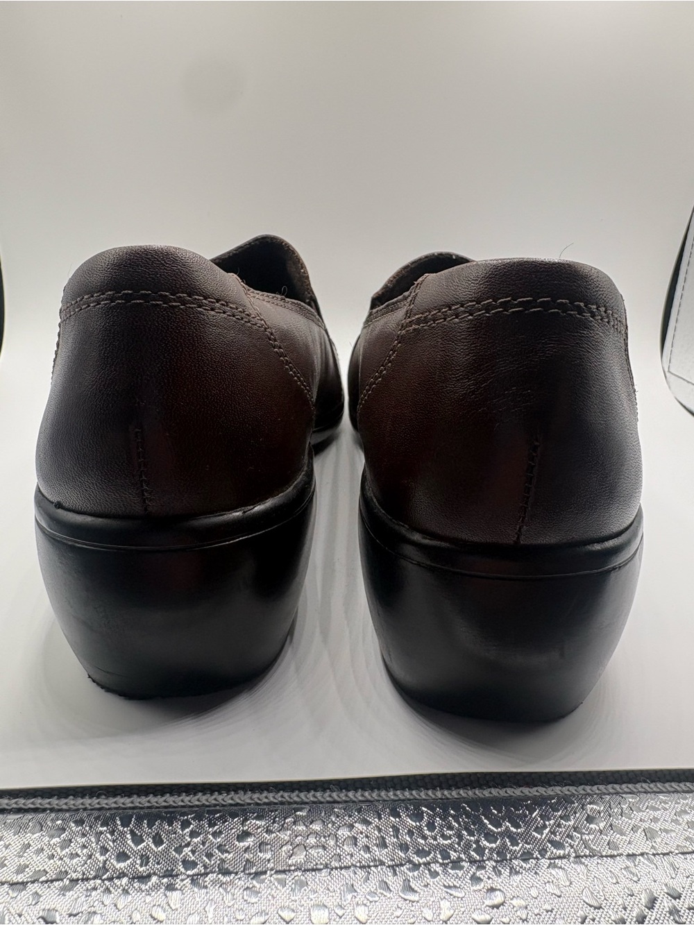 Clarks Women's Dark Brown Leather Slip-On Loafers - Picture 4 of 9